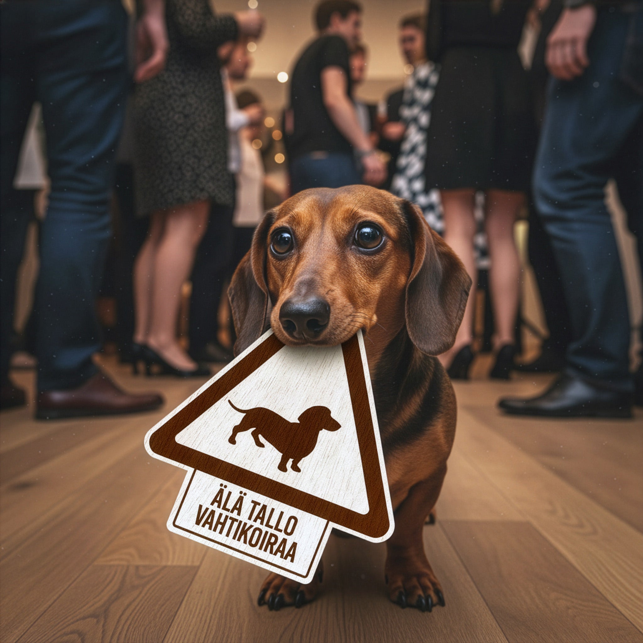 Pienen koiran varoituskyltti