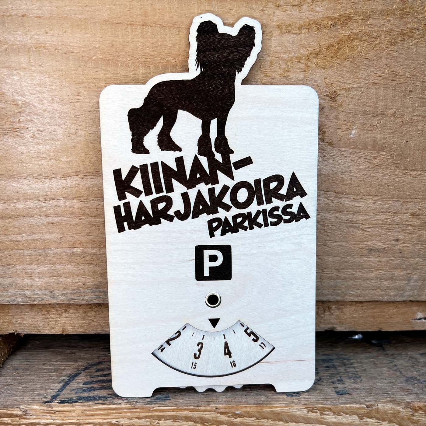 Kiinanharjakoira parkkikiekko